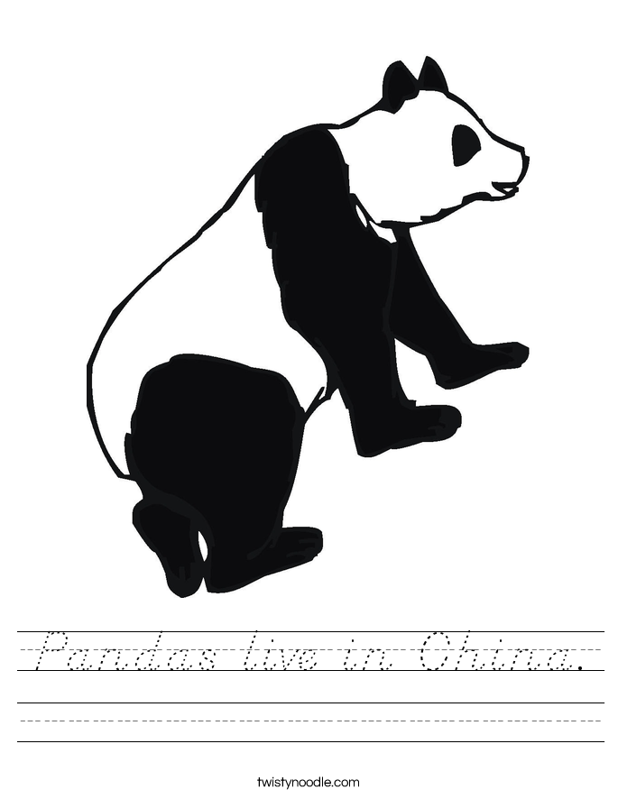 Pandas live in China. Worksheet