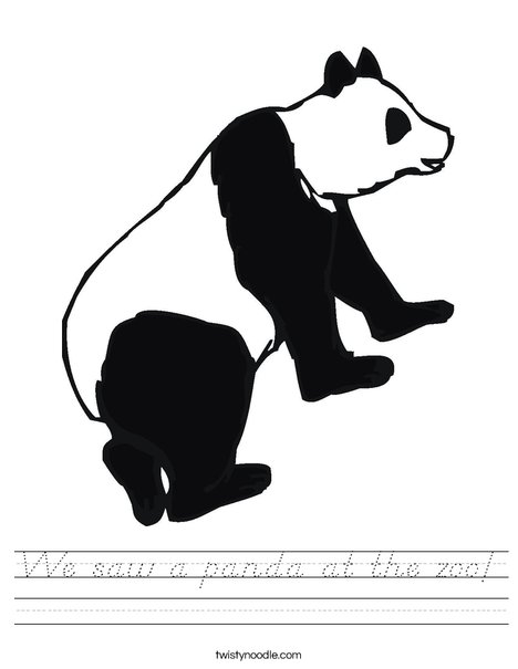 Black and White Panda Bear Worksheet