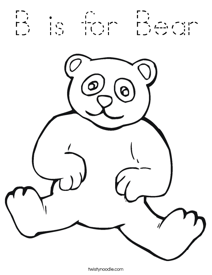 B is for Bear Coloring Page