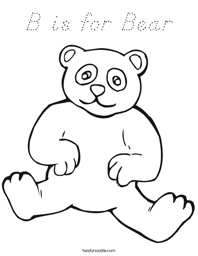 B is for Bear Coloring Page