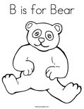 B is for Bear Coloring Page