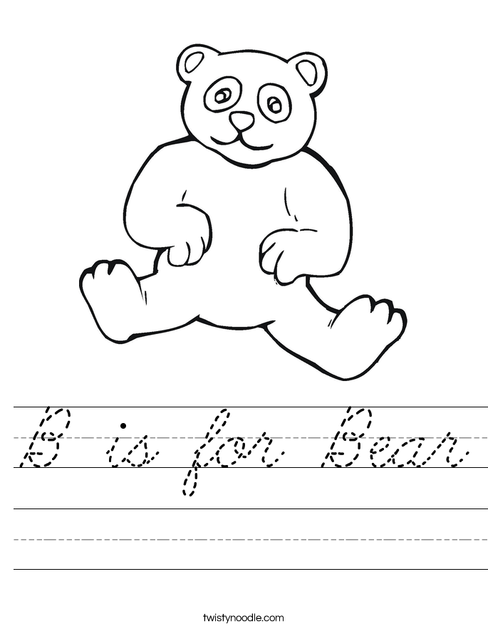 B is for Bear Worksheet