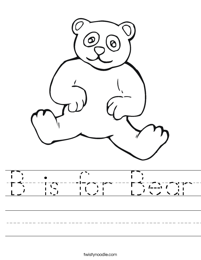 B is for Bear Worksheet