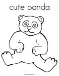 cute panda Coloring Page