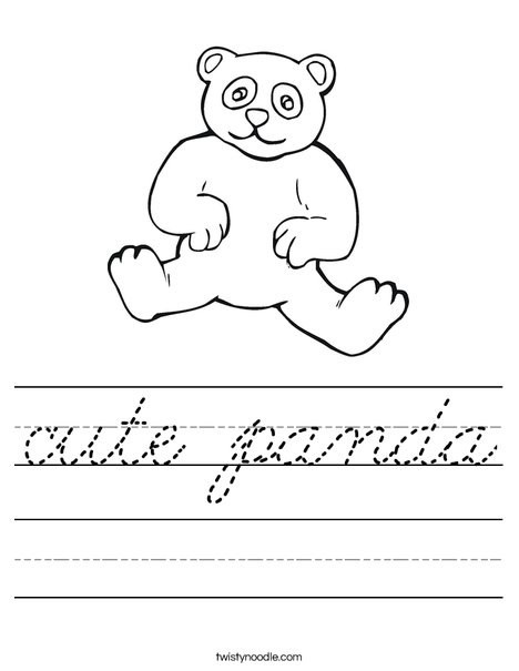 Panda Bear Worksheet