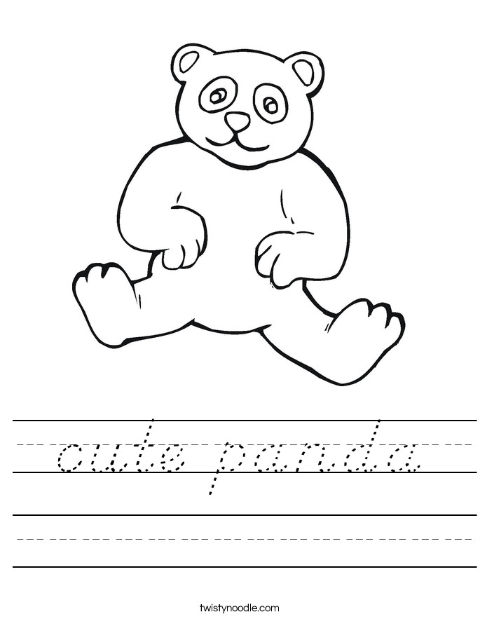 cute panda Worksheet