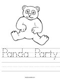 Panda Party Worksheet