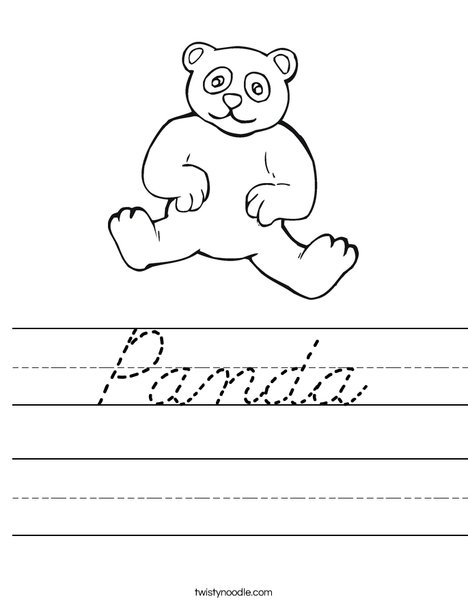 Panda Bear Worksheet