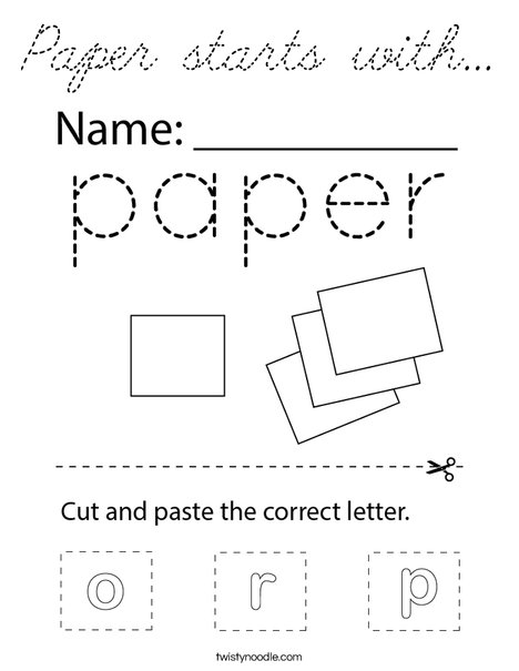 Paper starts with... Coloring Page