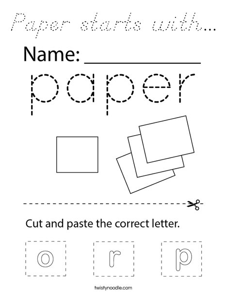 Paper starts with... Coloring Page