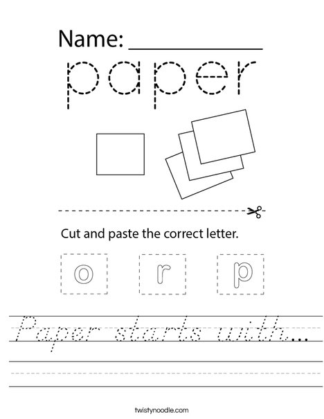 Paper starts with... Worksheet