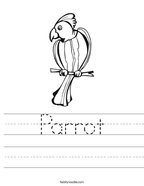 Parrot Handwriting Sheet