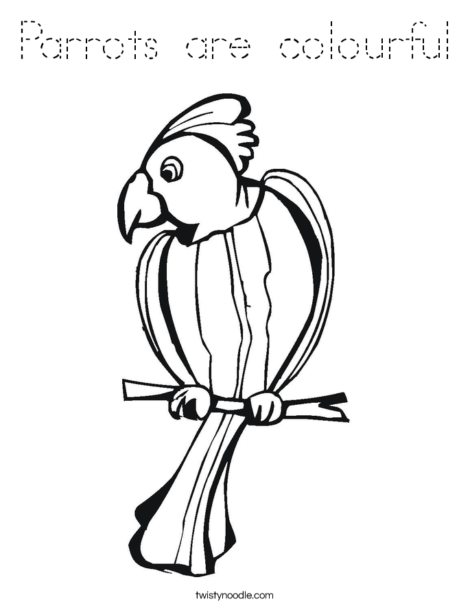 Parrots are colourful Coloring Page