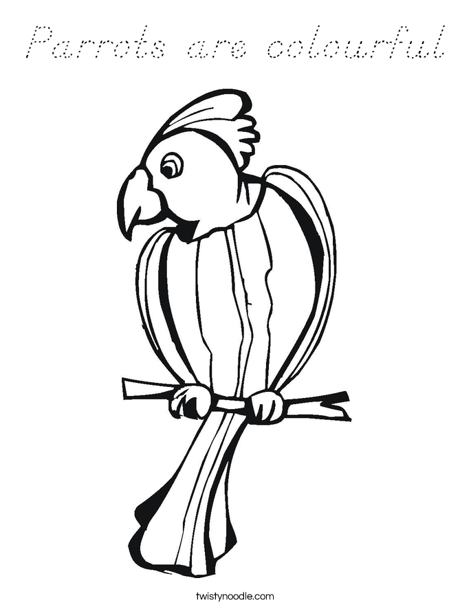Parrots are colourful Coloring Page