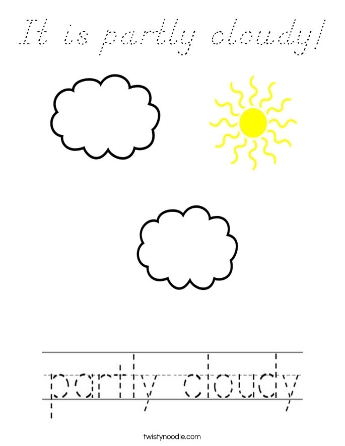 It is partly cloudy! Coloring Page