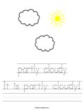 It is partly cloudy! Worksheet