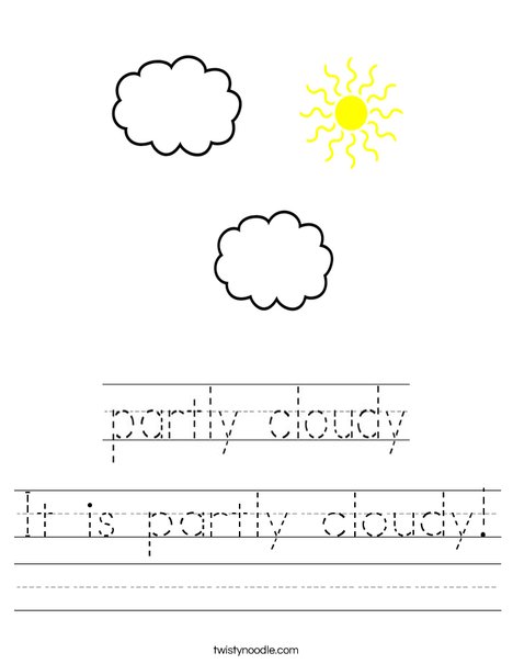 Partly Cloudy Worksheet