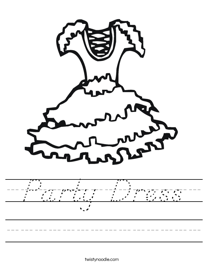 Party Dress Worksheet