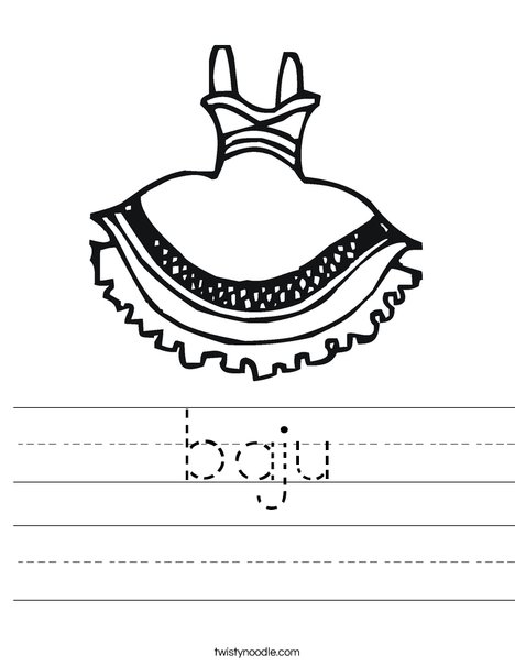 baju Worksheet Twisty Noodle baju Worksheet Twisty Noodle