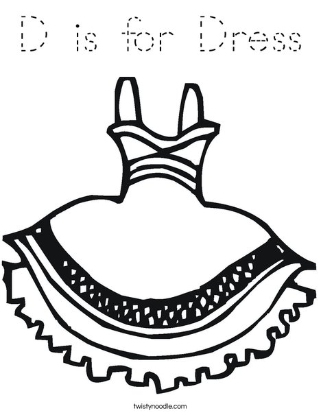 Party Dress Coloring Page