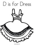 D is for Dress Coloring Page