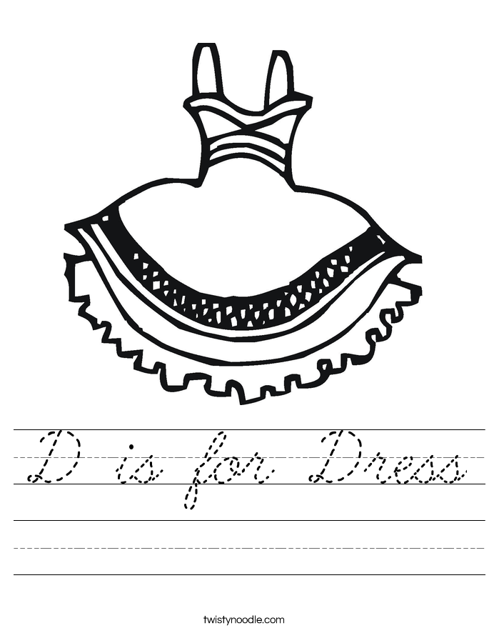 D is for Dress Worksheet