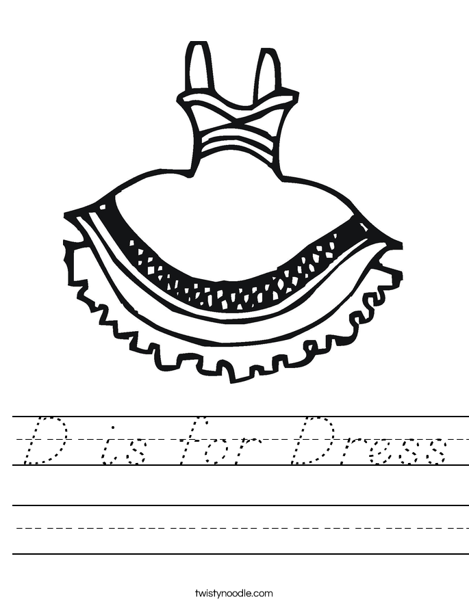 D is for Dress Worksheet