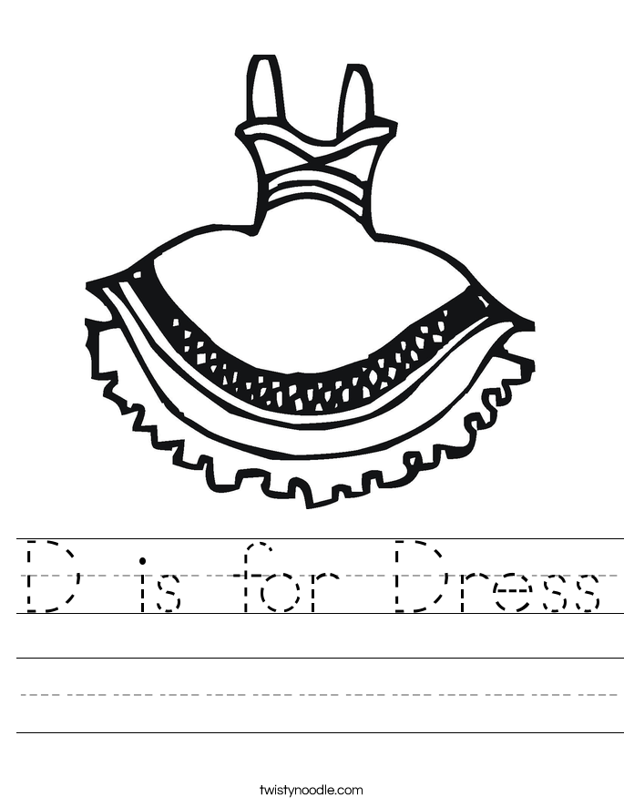 D is for Dress Worksheet