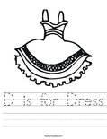 D is for Dress Worksheet