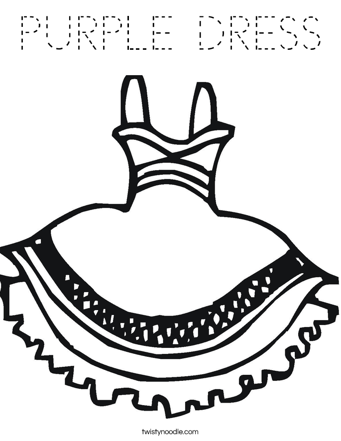 PURPLE DRESS Coloring Page