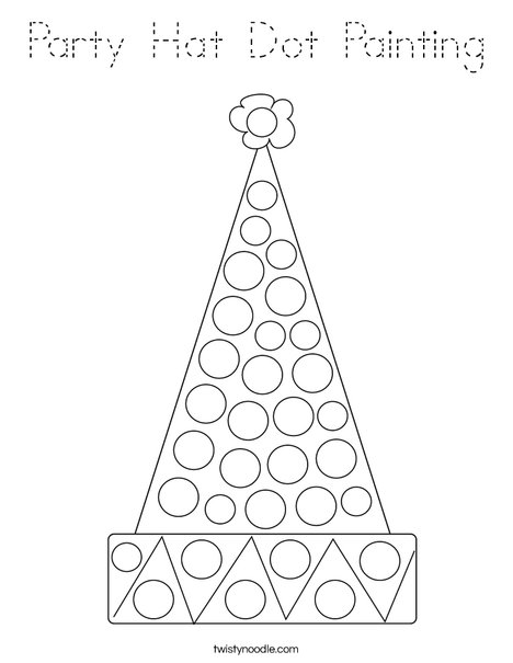 Party Hat Dot Painting Coloring Page