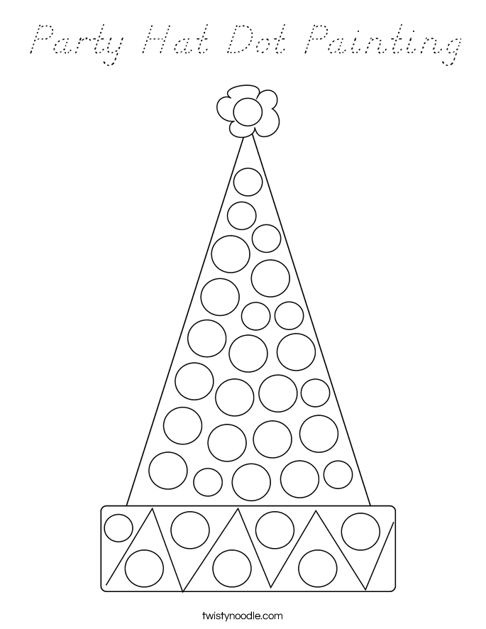 Party Hat Dot Painting Coloring Page