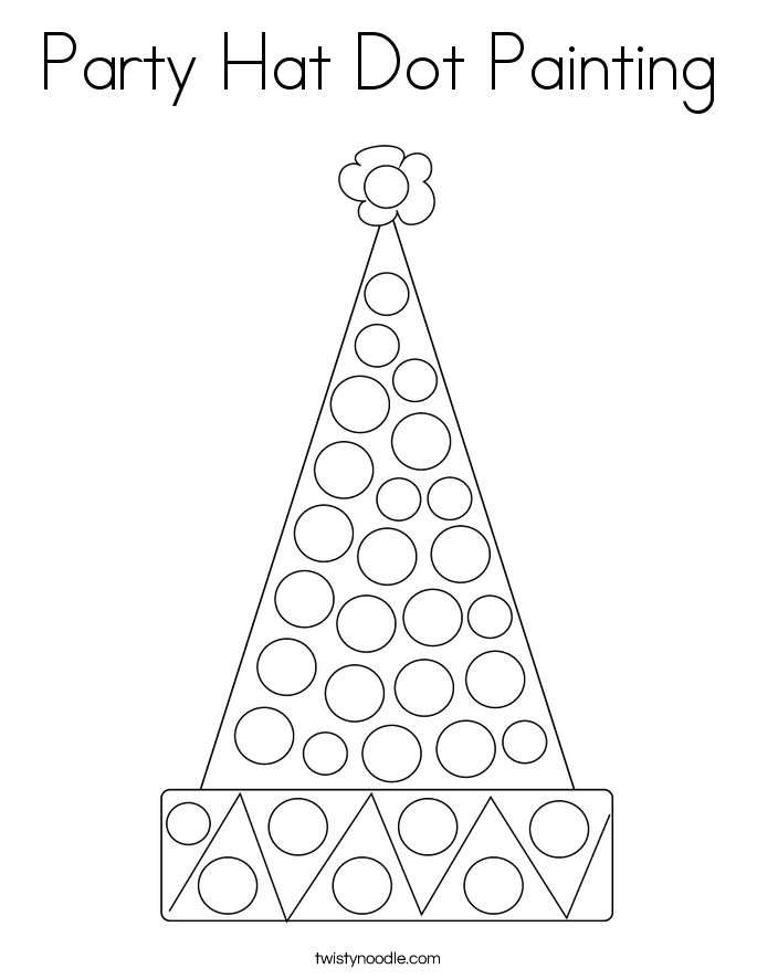 Party Hat Dot Painting Coloring Page