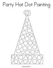 Party Hat Dot Painting Coloring Page