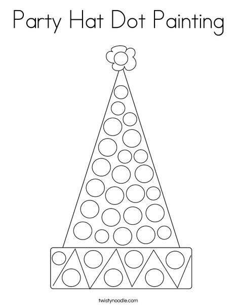 Party Hat Dot Painting Coloring Page