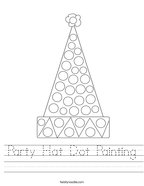 Party Hat Dot Painting Handwriting Sheet