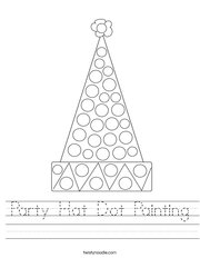 Party Hat Dot Painting Handwriting Sheet