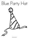 Blue Party HatColoring Page
