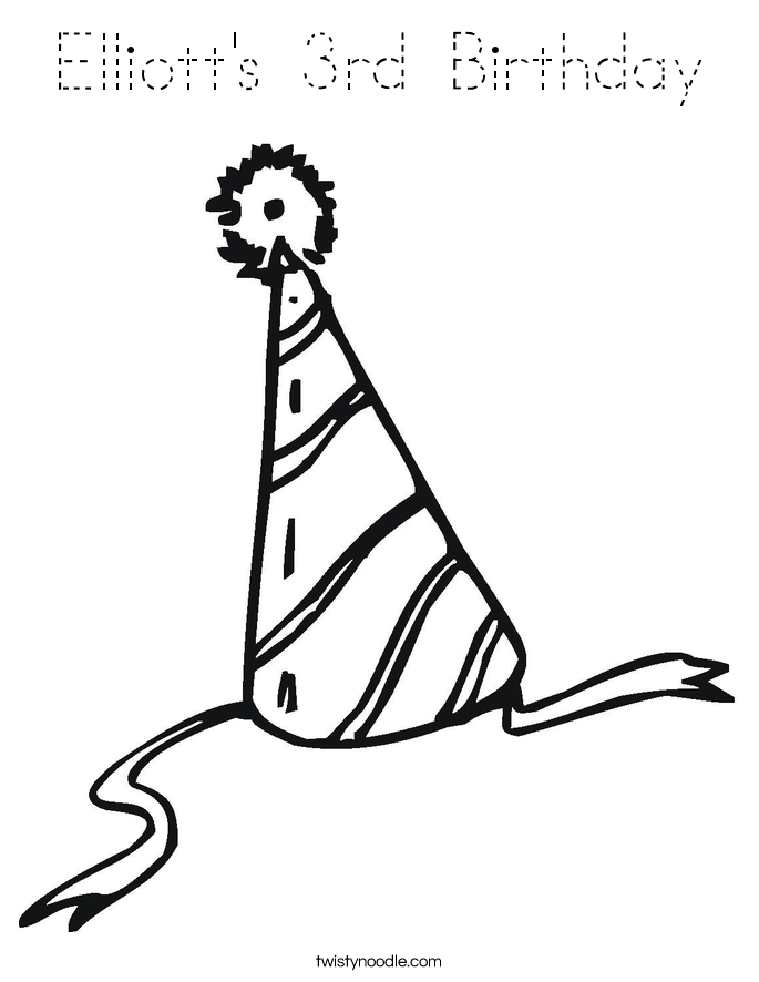 Elliott's 3rd Birthday Coloring Page