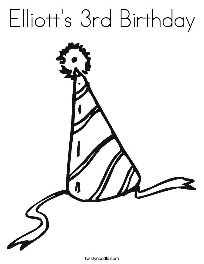 Elliott's 3rd Birthday Coloring Page