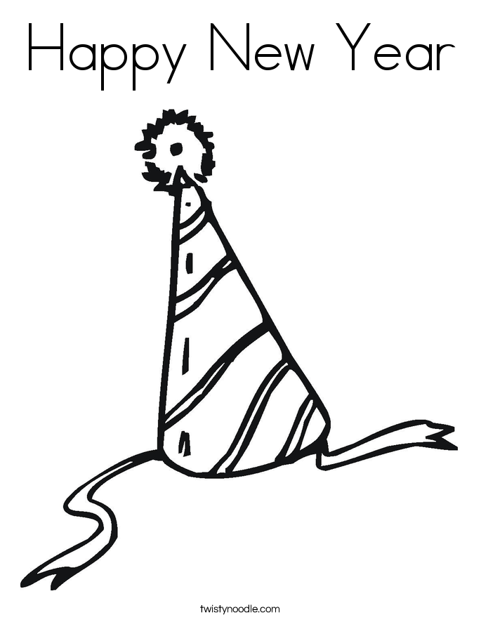 Happy New Year Coloring Page