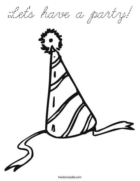 Party Hat Coloring Page