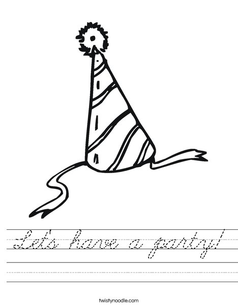 Party Hat Worksheet