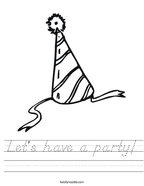 Party Hat Worksheet
