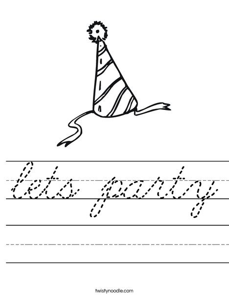 Party Hat Worksheet