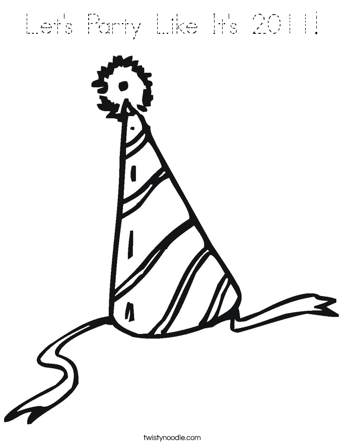 Let's Party Like It's 2011! Coloring Page