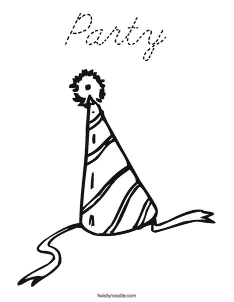 Party Hat Coloring Page