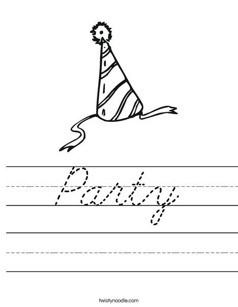 Party Hat Worksheet
