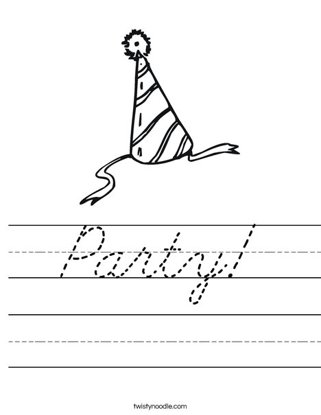 Party Hat Worksheet