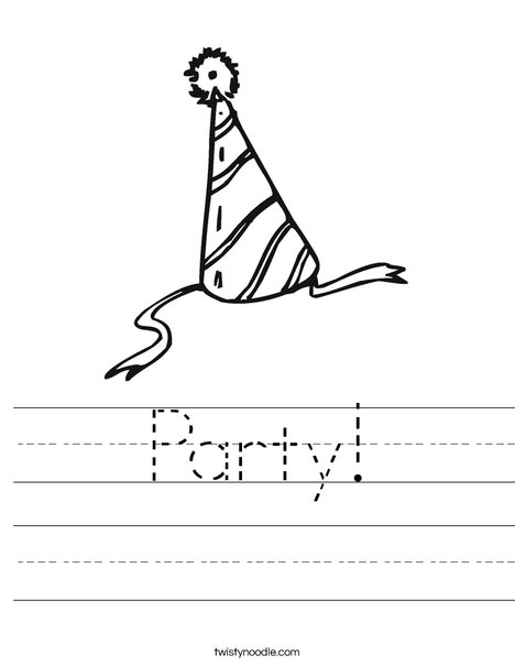 Party Hat Worksheet